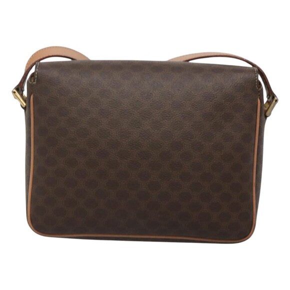 CELINE Macadam Canvas Shoulder Bag PVC Leather Brown Gold Auth 122540 - Picture 3 of 16